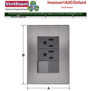 Foto 5 | Foto 5 | Placa Con Apagador Y Doble Contacto Ventdepot Mxioo-003 3 Piezas Plateado