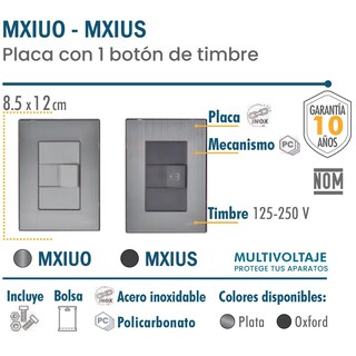 Foto 3 | Foto 3 | Timbre Placa Armada Ventdepot Mxius-004 4 Piezas Plateado
