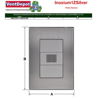 Foto 5 | Foto 5 | Timbre Placa Acero Inoxidable Ventdepot Mxiuz-004 4 Piezas Plateado