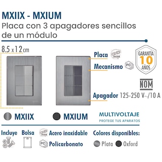 Foto 3 | Foto 3 | Apagador Armado Ventdepot Mxium-003 3 Piezas Plateado
