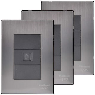 Foto 2 | Foto 2 | Placa De Pared Ensamblada Ventdepot Mxiut-003 3 Piezas Plateado