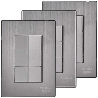 Foto 1 | Foto 1 | Placa Triple Apagador Ventdepot Mxiix-003 3 Piezas Plateado