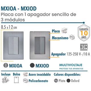 Foto 3 | Foto 3 | Apagador Para Pared Ventdepot Mxiod-002 2 Piezas Plateado