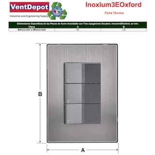 Foto 5 | Foto 5 | Placas Armadas Con Apagadores Ventdepot Mxiud-002 2 Piezas Plateado