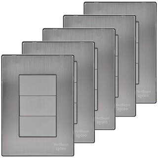 Foto 1 | Foto 1 | Placas Ciegas De Pared Ventdepot Mxiim-005 5 Piezas Plateado