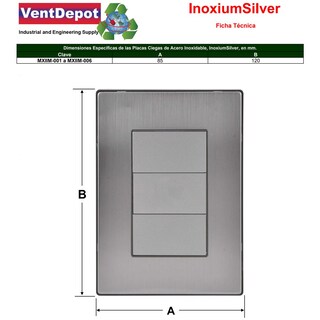 Foto 5 | Foto 5 | Placas Ciegas Ventdepot Mxiim-002 2 Piezas Plateado