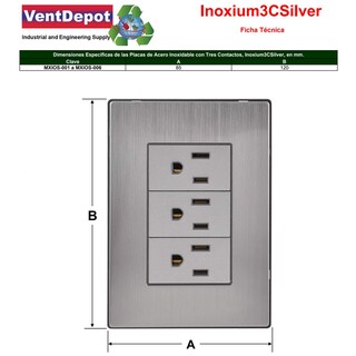 Foto 5 | Foto 5 | Enchufe Triple Ventdepot Mxios-004 4 Piezas Plateado