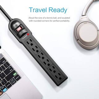 Foto 2 | Foto 2 | Protector Contra Sobretensiones Power Strip Kmc Paquete De 10 Con 6 Enchufes Y Cable De 2 Pies - Venta Internacional.