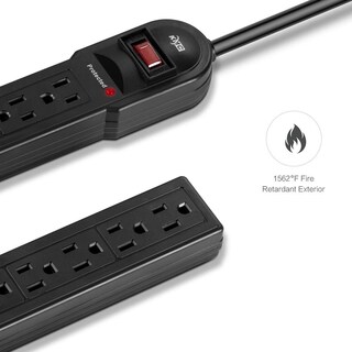 Foto 4 | Foto 4 | Protector Contra Sobretensiones Power Strip Kmc Paquete De 10 Con 6 Enchufes Y Cable De 2 Pies - Venta Internacional.