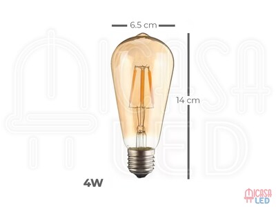 Foto 6 | Foto 6 | 20 Foco Edison Vintage Bulbo Led St64 4w