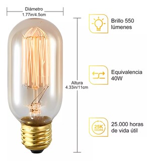 Foto 3 | Foto 3 | Focos Edison Led Luces Ámbar Bombillas E26/e27 8 Pzs