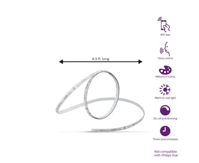 Foto 2 | Foto 2 | Kit De Inicio Smart Wi-fi Wiz Connected Con Tira De Luz Blanca Y Color Regulable, 2 M Philips - Venta Internacional.