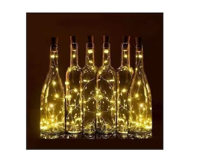 Foto 2 | Foto 2 | Juego De 10 Guirnaldas De Luces De Corcho Con Microled De Alambre, Color Blanco Cálido - Venta Internacional.