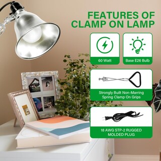 Foto 6 | Foto 6 | Enchufe De Lámpara Tipo Pinza Simple Deluxe Con Reflector De 14 Cm, 60 W - Venta Internacional.
