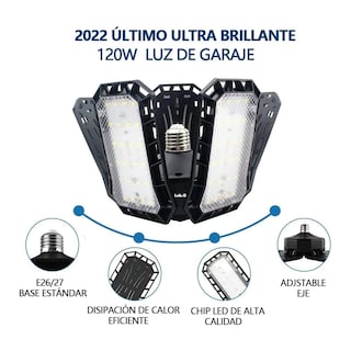 Foto 3 | Foto 3 | Foco Led Dirigible 5 Aspas 120w Potente Tipo / Industrial Lab.g Negro