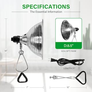 Foto 2 | Foto 2 | Lámpara Clamp Simple Deluxe De 150 W Con Reflector De 8,5 Cm, Paquete De 4 Unidades, Color Negro - Venta Internacional.