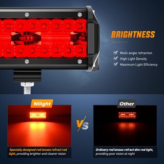 Foto 3 | Foto 3 | Lámpara Led Nilight, 6,5 Pulgadas, Triple Fila Roja, 120 W, 2 Unidades - Venta Internacional.