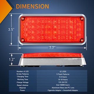 Foto 3 | Foto 3 | Luces Estroboscópicas Magnéticas Inalámbricas Nilight 42 Led Rojas, 2 Unidades - Venta Internacional.