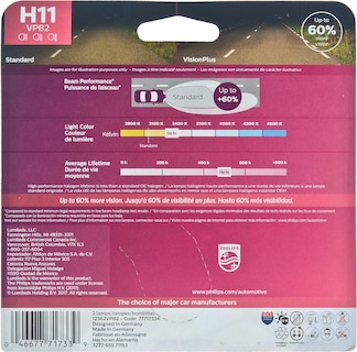 Foto 2 | Foto 2 | La Bombilla Para Faros Delanteros Philips H11 Visionplus Mejora Un 60% Más De Visión - Venta Internacional.