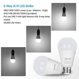 Foto 2 | Foto 2 | Paquete De 4 Bombillas Led Dewenwils De 3 Vías, 40/60/100 W, 5000 K, A19, E26 - Venta Internacional.