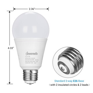 Foto 5 | Foto 5 | Paquete De 4 Bombillas Led Dewenwils De 3 Vías, 40/60/100 W, 5000 K, A19, E26 - Venta Internacional.