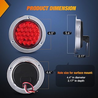 Foto 2 | Foto 2 | Luz Trasera Para Remolque Nilight, Redonda, 24 Led, Roja, 2 Unidades, Impermeable - Venta Internacional.