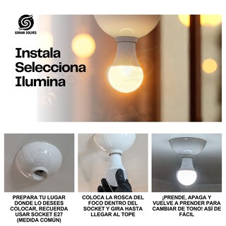 Foto 5 | Foto 5 | 4 Focos Led Luz Calido Neutro Frio D Cambio De Temperatura Qop