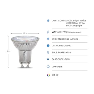Foto 2 | Foto 2 | Bombilla Led Reflectora Feit Electric Mr16 75 W Gu10 Paquete De 3 - Venta Internacional.