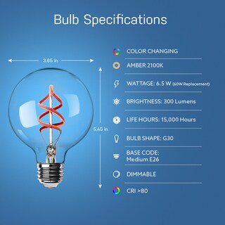 Foto 2 | Foto 2 | Bombilla Led Inteligente Con Filamento En Forma De Globo Feit Electric G30 G3060/rgbw - Venta Internacional.