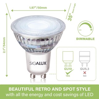 Foto 2 | Foto 2 | Bombillas Led Sigalux Gu10 Regulables 5000 K 4 5 W 450 Lm Paquete De 8 - Venta Internacional.