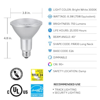 Foto 3 | Foto 3 | Bombilla Led Feit Electric Par30l Equivalente A 75 W 3000 K Y 750 Lm - Venta Internacional.