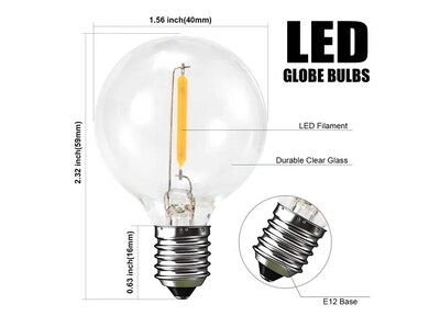 Foto 2 | Foto 2 | Xtellar 25pcs Focos Led Premium Para Guirnalda G40 - Iluminación De Alta Calidad Y Ahorro De Energía