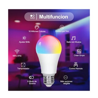 Foto 2 | Foto 2 | Foco Led Inteligentes Wifi Rgbcw Con Alexa Google Home Siri Eo Safe Imports Esi-6928 Multicolor