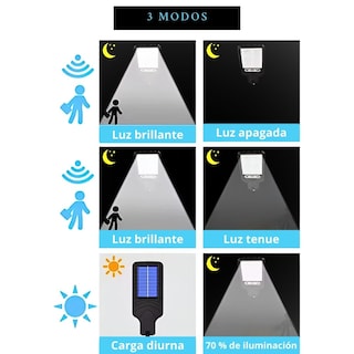 Foto 4 | Foto 4 | Lámpara Farola Led Solar Con Control Remoto Para Iluminar Exteriores Y Sensor De Movimiento