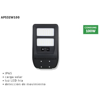 Foto 2 | Foto 2 | Lámpara Led Suburbana 100 Watts Ip65 Detección De Movimiento Carga Solar