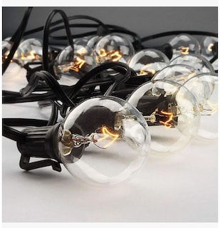 Foto 6 | Foto 6 | Guirnalda De Luces Exterior, 15metros 25+2 Focos Vidrio G40 Ip44 Blanco Cálido, Serie Luz Vintage Decorativas