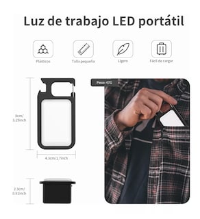 Foto 4 | Foto 4 | Mini Linterna De Trabajo Led Portátil Y Multifuncional, Negro