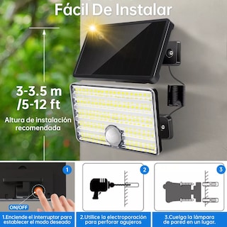 Foto 3 | Foto 3 | Lámpara Solar De 85 Led De Pared Con Sensor Eo Safe Imports Esi-11047 Negro