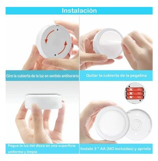 Foto 5 | Foto 5 | Lámpara Rgb Luz Led Armario Pared Noche Luz Con Remoto 6 Pzs Blanco