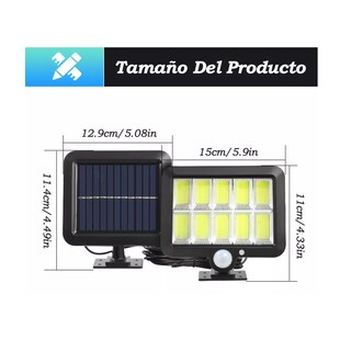 Foto 3 | Foto 3 | Par Lámpara Solar Exterior Pared Sensor 160led 3modos+remoto 60w Mod A Eo Safe Imports Esi-13257 Negro