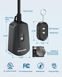 Foto 4 | Foto 4 | Salida De Control Remoto Inalámbrica Dewenwils 15a Resistente A La Intemperie - Venta Internacional.