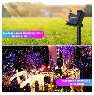 Foto 4 | Foto 4 | Cadena De Luces Solares 120 Led Jardín Exterior 3 Piezas