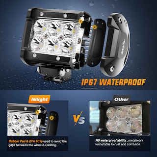 Foto 4 | Foto 4 | Barra De Puntos De Luz Led Nilight De 18 W, 1260 Lm, 24 V, 12 V, 4 Unidades - Venta Internacional.