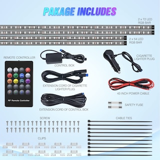 Foto 2 | Foto 2 | Tiras Decorativas De Neón Para Coche Underglow Nilight, 252 Led Rgb - Venta Internacional.