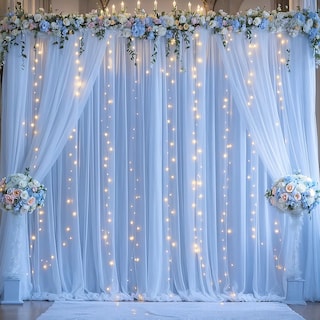 Foto 1 | Foto 1 | Cortinas De Telón De Fondo Suppromo De Tul Azul Con Luces, 6 X 2,4 M, 4 Paneles - Venta Internacional.