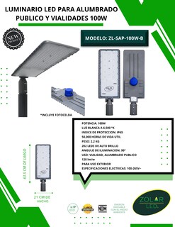 Foto 5 | Foto 5 | Lampara Suburbana Led 100w Incluye Fotocelda
