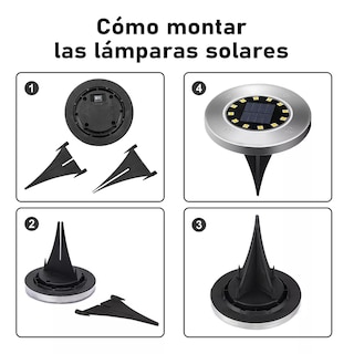 Foto 2 | Foto 2 | Paquete de 8 Luces Solares Led Impermeables para Jardín Eo Safe Imports Esi-11056 Plata