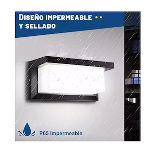 Foto 2 | Foto 2 | Lámpara De Pared Impermeable Para Exterior Arbotante Moderna Negro