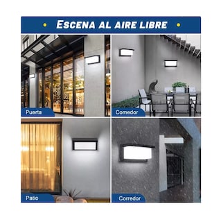 Foto 3 | Foto 3 | Lámpara De Pared Impermeable Para Exterior Arbotante Moderna Negro