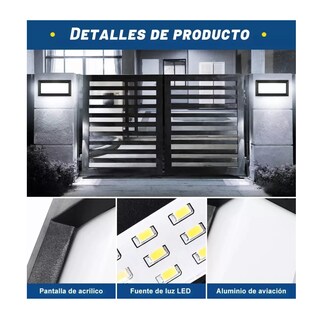 Foto 6 | Foto 6 | Lámpara De Pared Impermeable Para Exterior Arbotante Moderna Negro